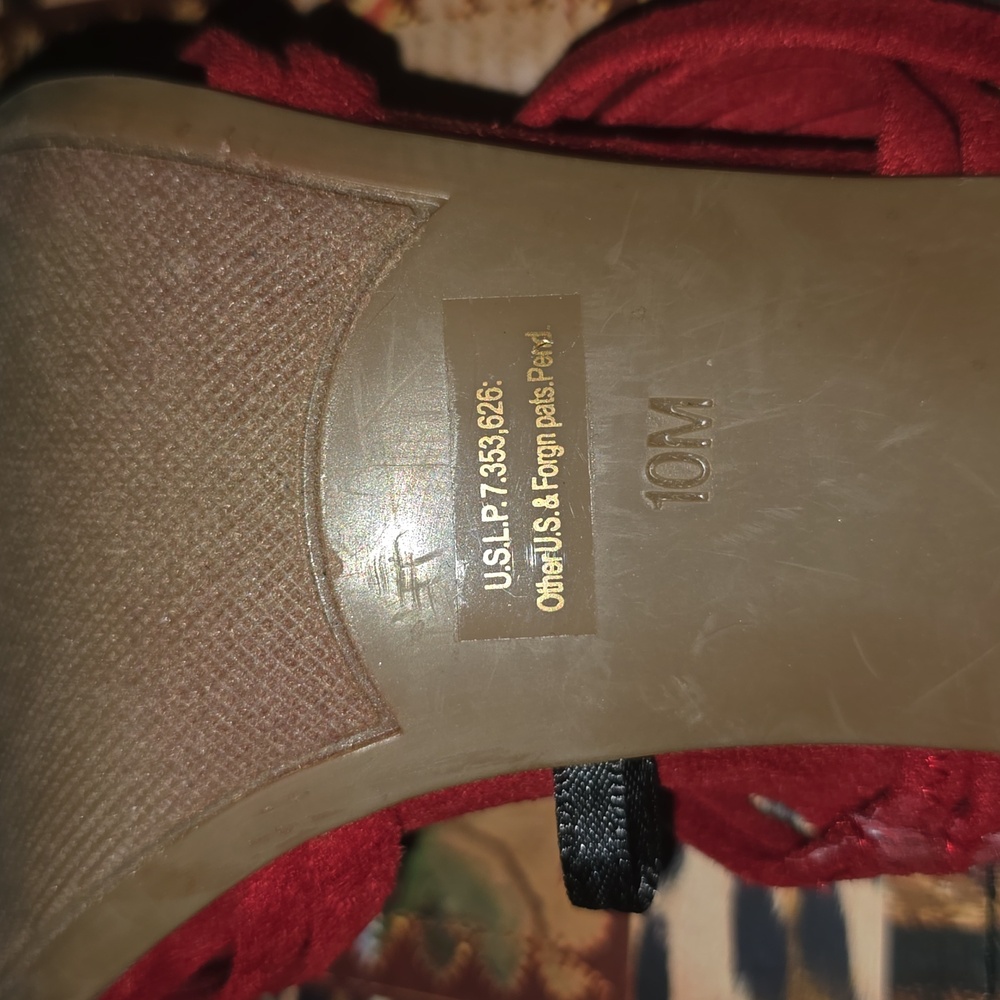 Red Suede Heels - Picture 4 of 4